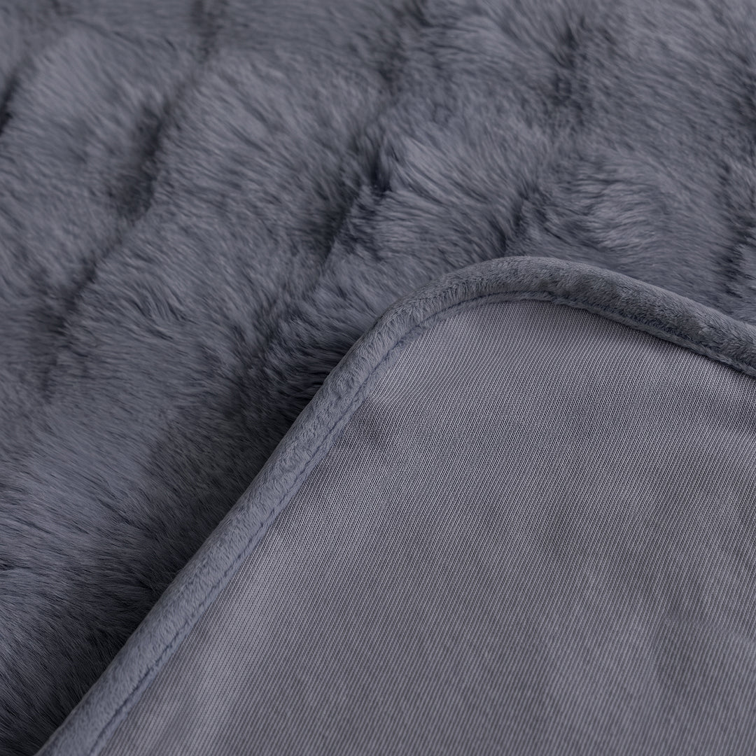 Backing of the Black Sesame Nora Mink Magic Sofa Blanket