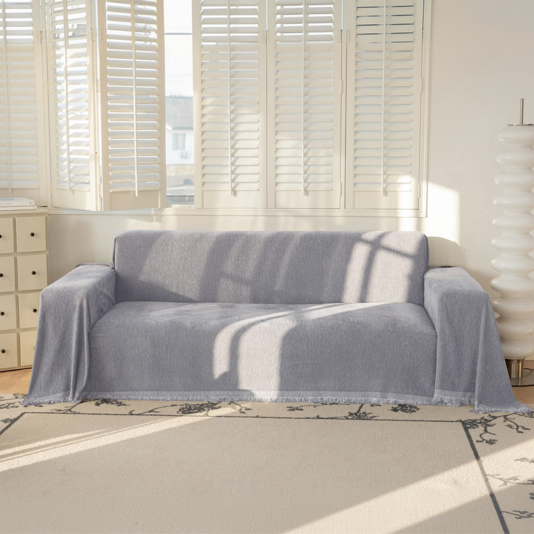 Caviar Sophie Plush Magic Sofa Blanket draped over a whole sofa