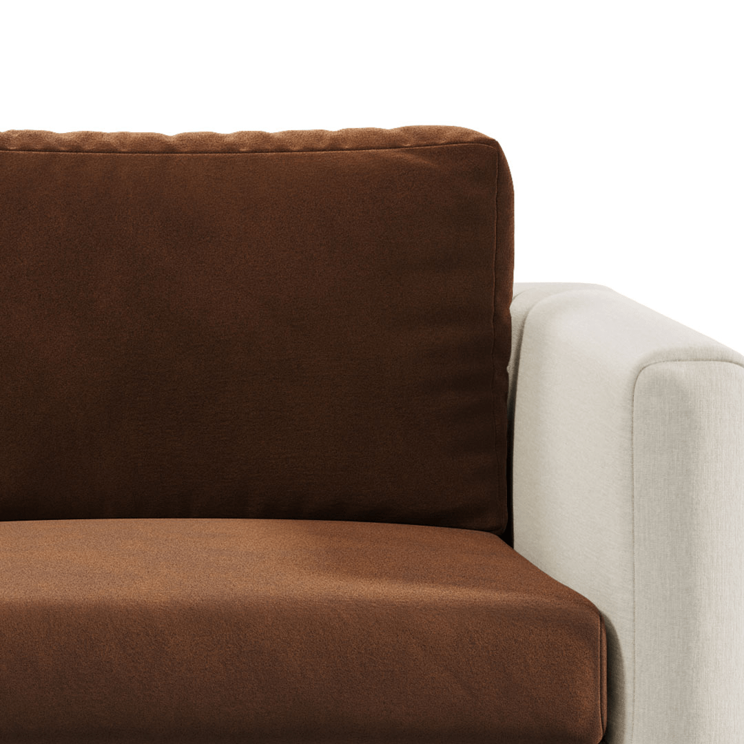 Close-up of Magic Sofa Cover Modern fabric in Oak Brown