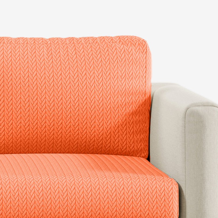 Close-up of Wheat pattern Magic Sofa Cover fabric in Orange
