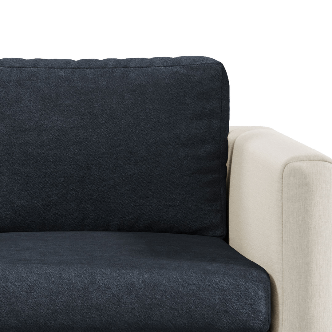 Close-up of Smore faux suede Miracle Sofa Cover fabric in Sesame