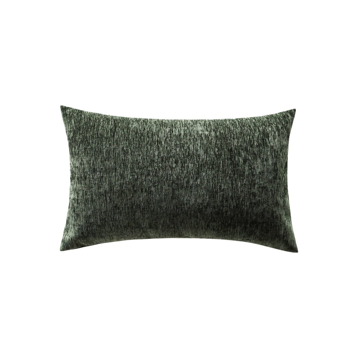 Woody lumbar pillow cover in Emerald on a white background