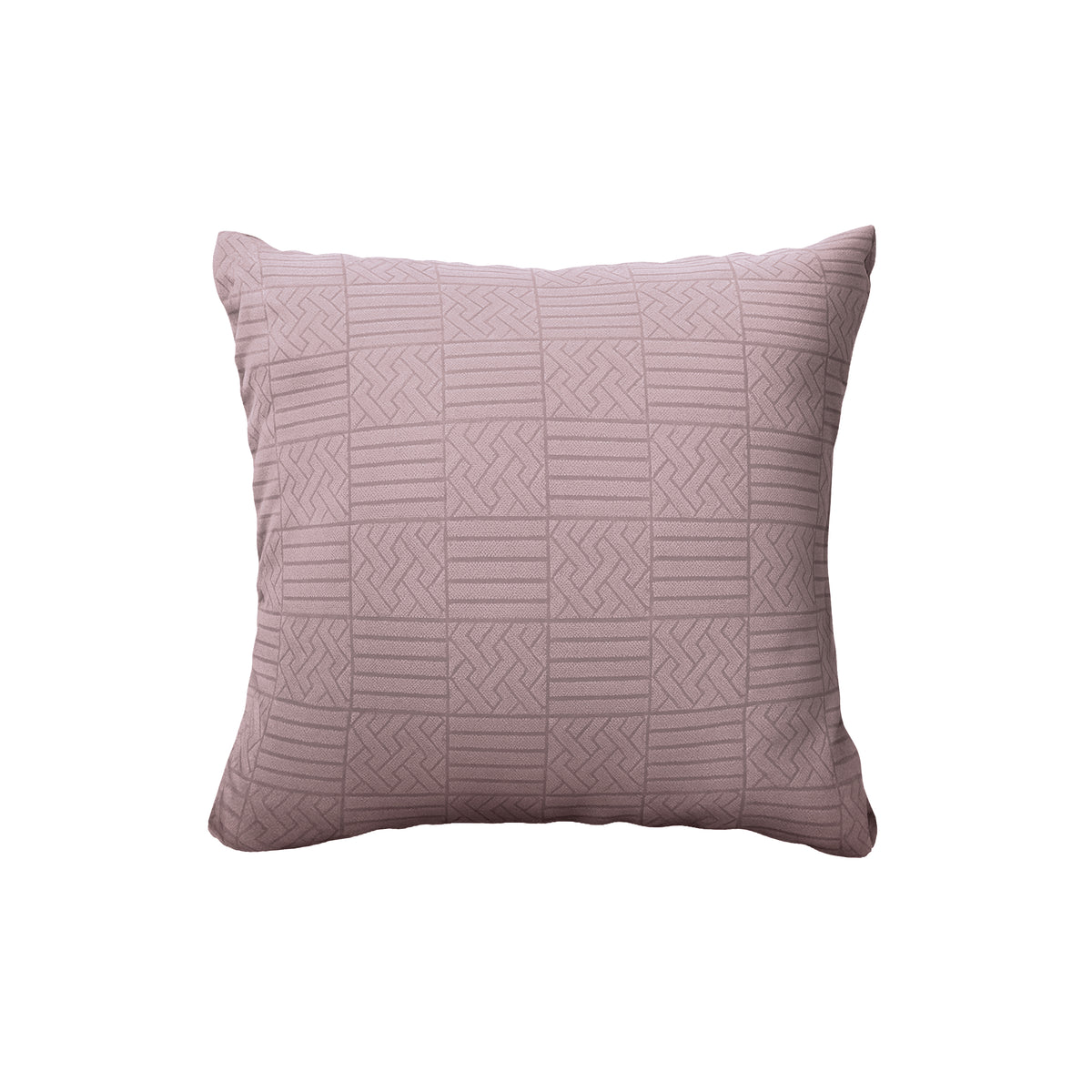 Checkered pillow cover in Lavender Pink on a white background