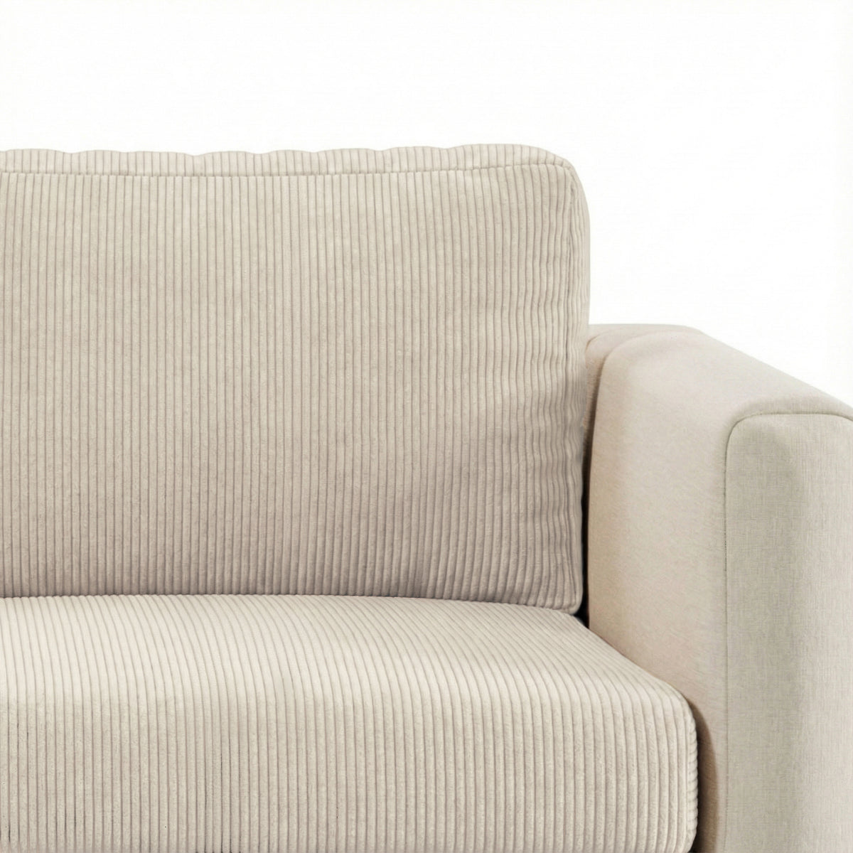 Close-up of Miracle Sofa Cover Corduroy fabric in Cream