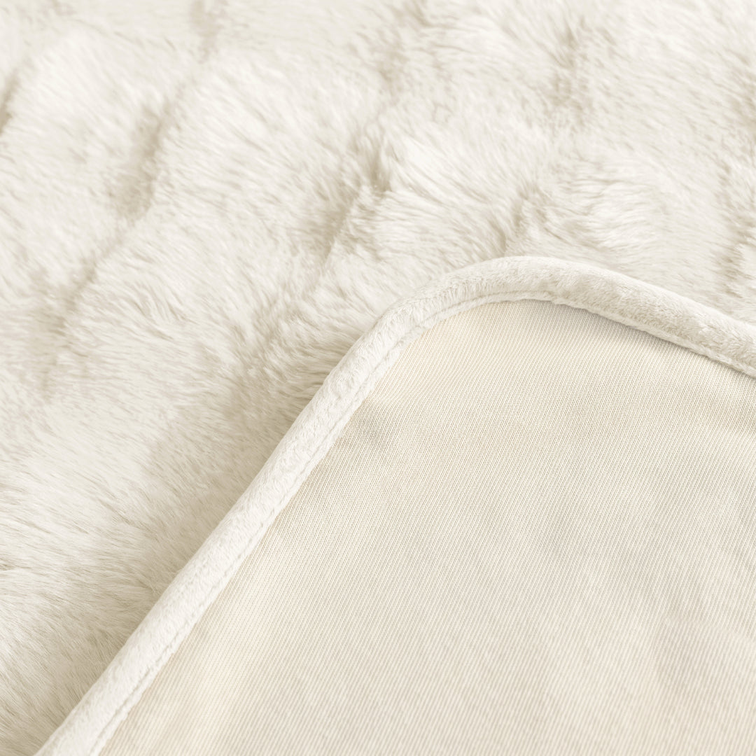 Backing of the Vanilla Nora Mink Magic Sofa Blanket