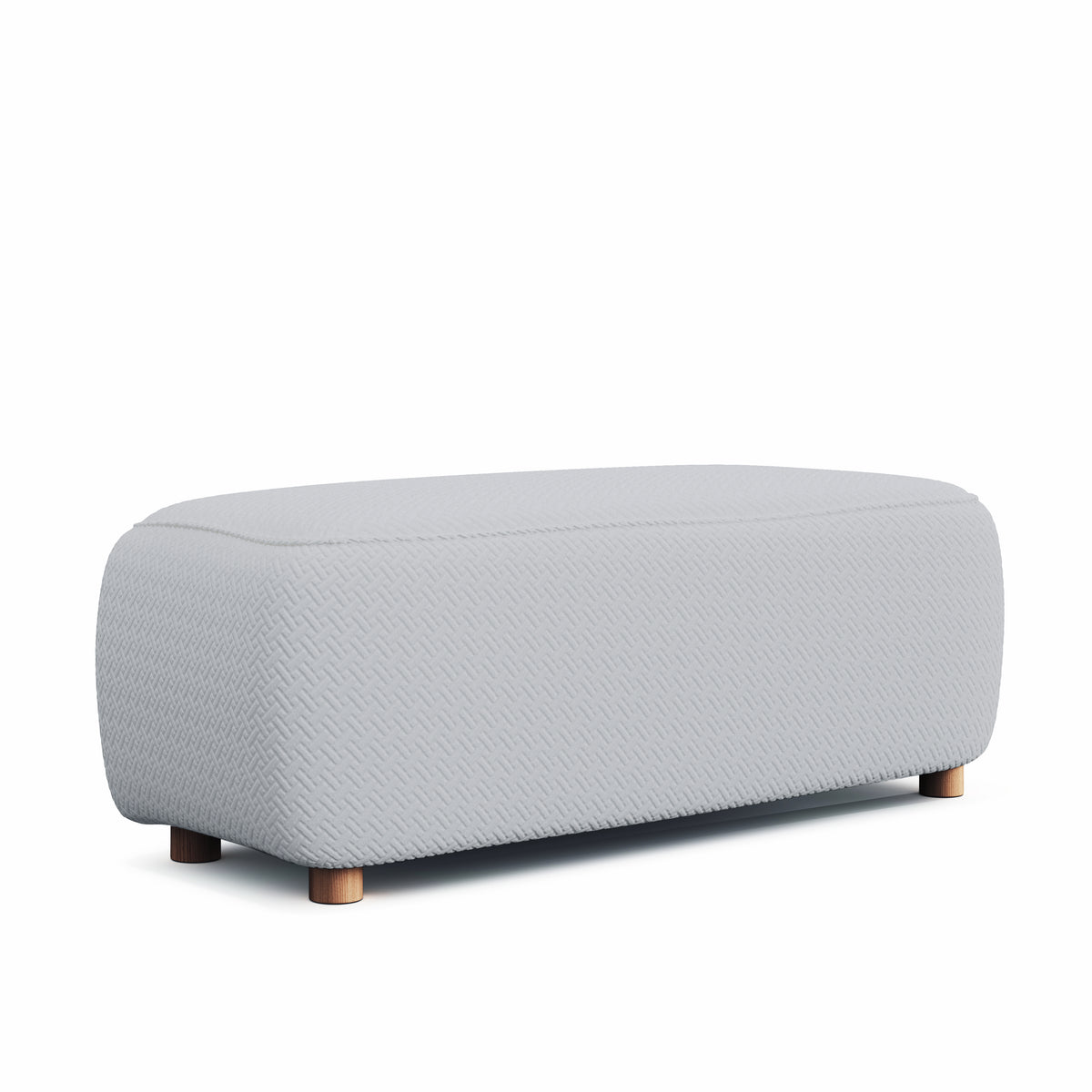 Magic Ottoman Cover Classic in Chrome Grey, size L, on an ottoman, white background