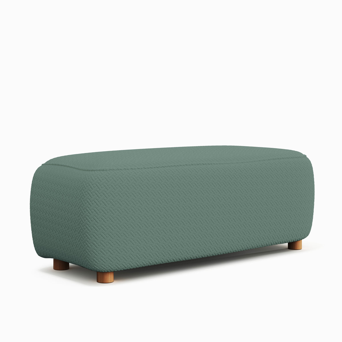 Magic Ottoman Cover Classic in Cypress Green, size L, on an ottoman, white background