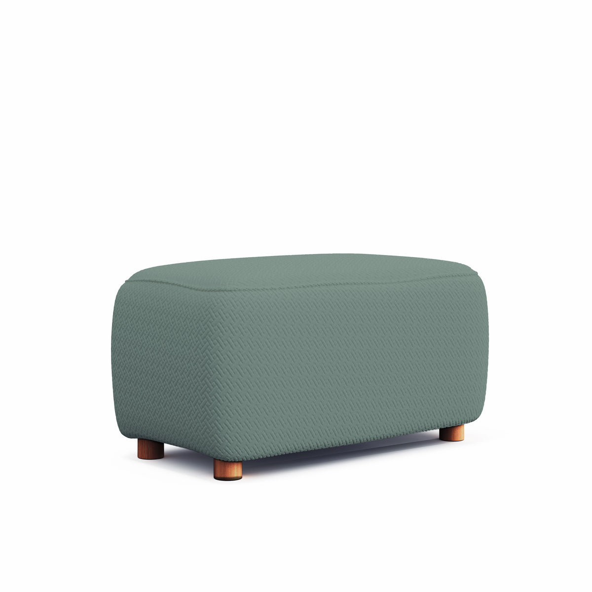 Magic Ottoman Cover Classic in Cypress Green, size M, on an ottoman, white background
