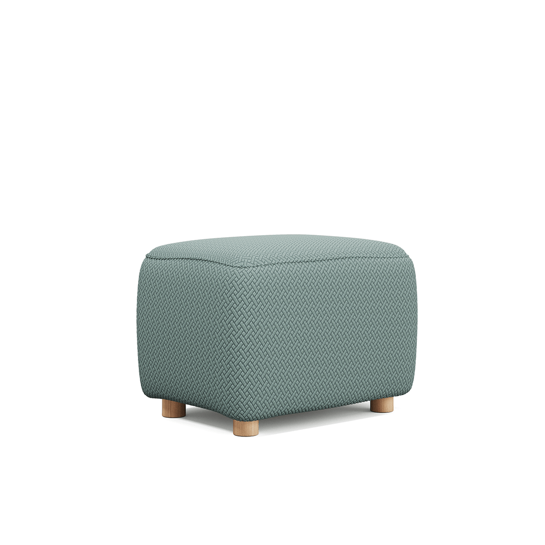 Magic Ottoman Cover Classic in Cypress Green, size S, on an ottoman, white background