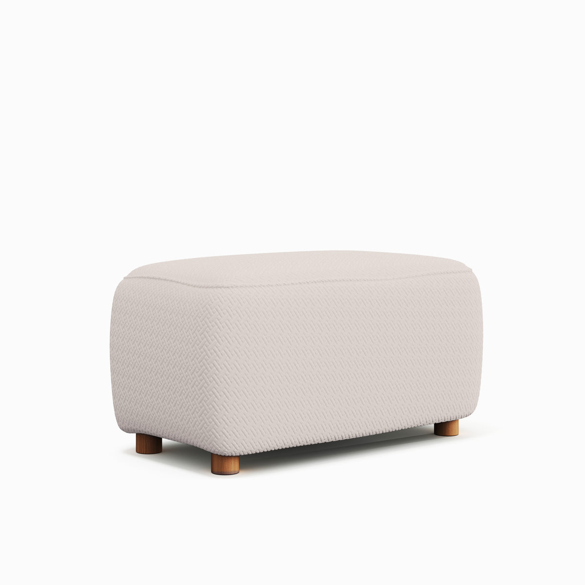 Magic Ottoman Cover Classic in Ivory Beige, size M, on an ottoman, white background