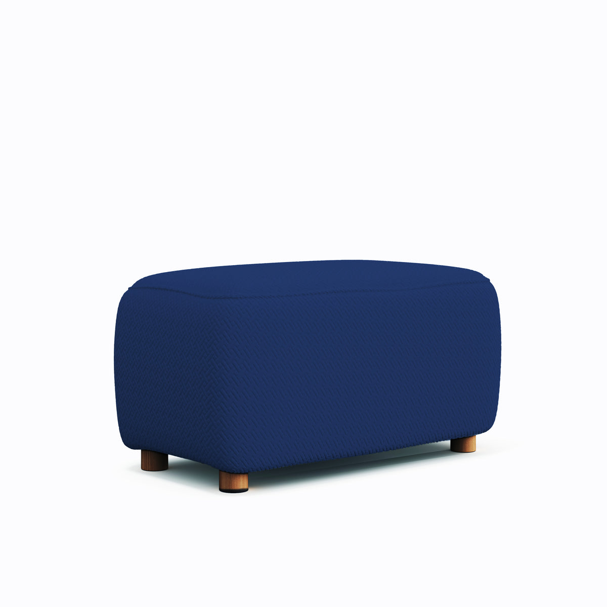Magic Ottoman Cover Classic in Navy Blue, size M, on an ottoman, white background