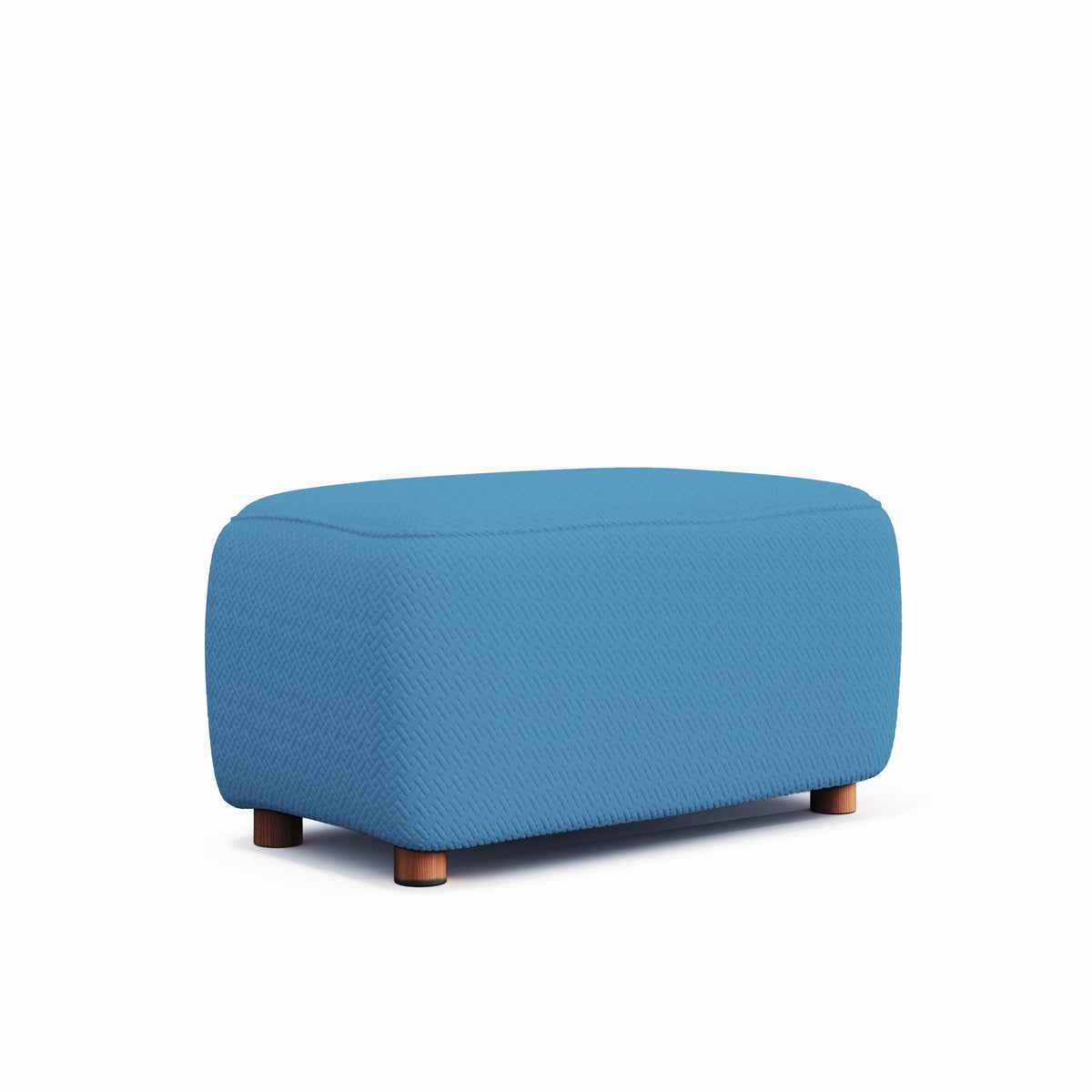 Magic Ottoman Cover Classic in Steel Blue, size M, on an ottoman, white background