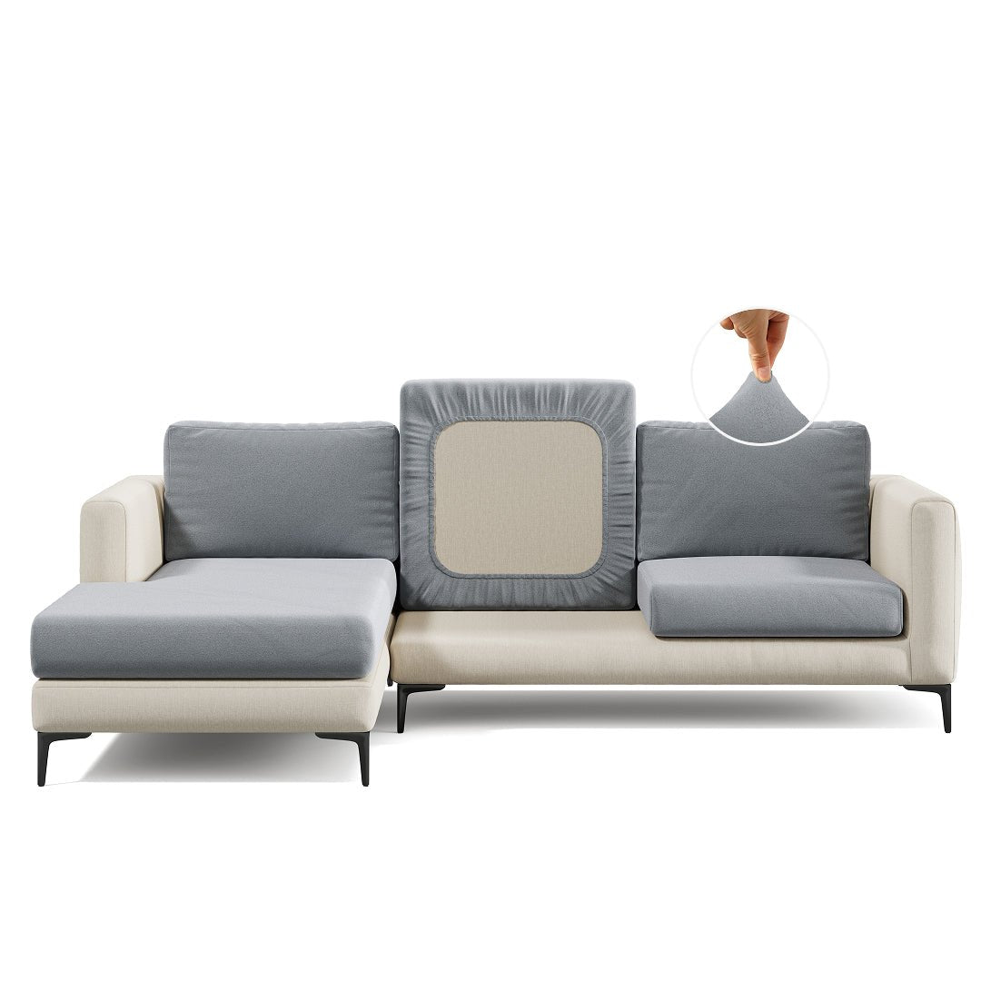 Magic Sofa Cover Modern in Ash Grey on a sectional sofa