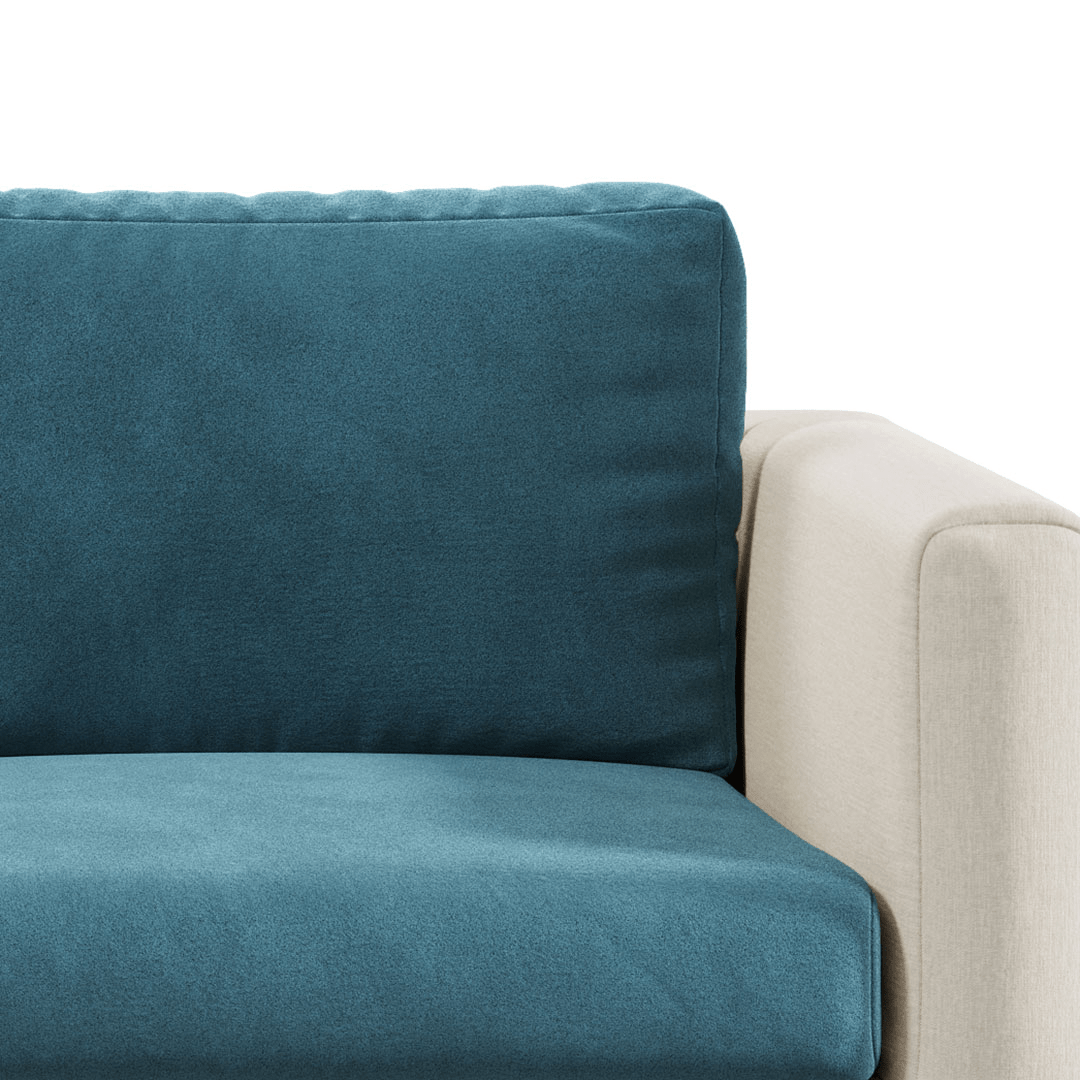 Close-up of Magic Sofa Cover Modern fabric in Teal Blue