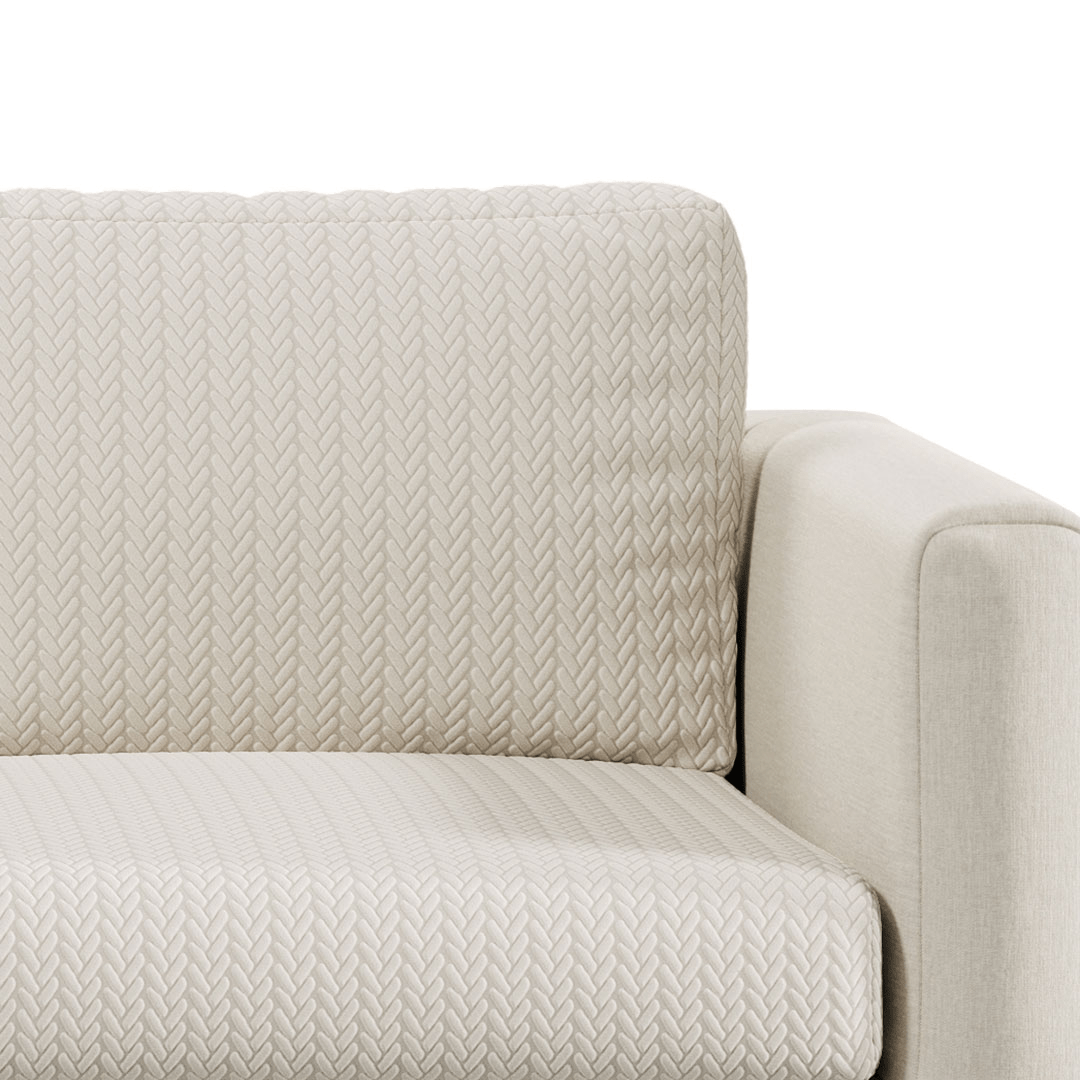 Close-up of Wheat pattern Magic Sofa Cover fabric in Ivory Beige