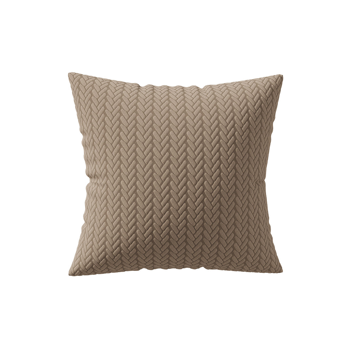 Wheat pattern pillow cover in Camel Brown on a white background
