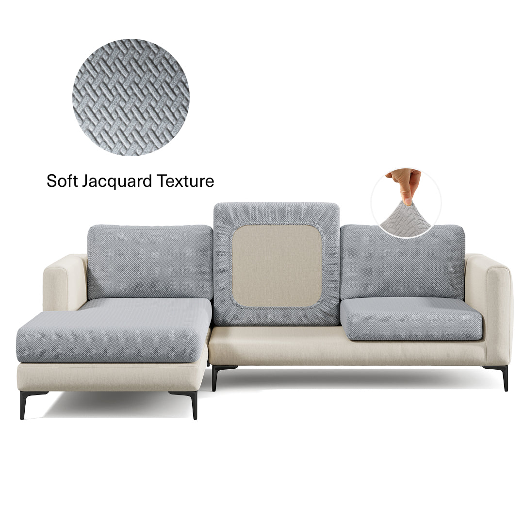 Magic Sofa Cover Classic in Chrome Grey on a sectional sofa