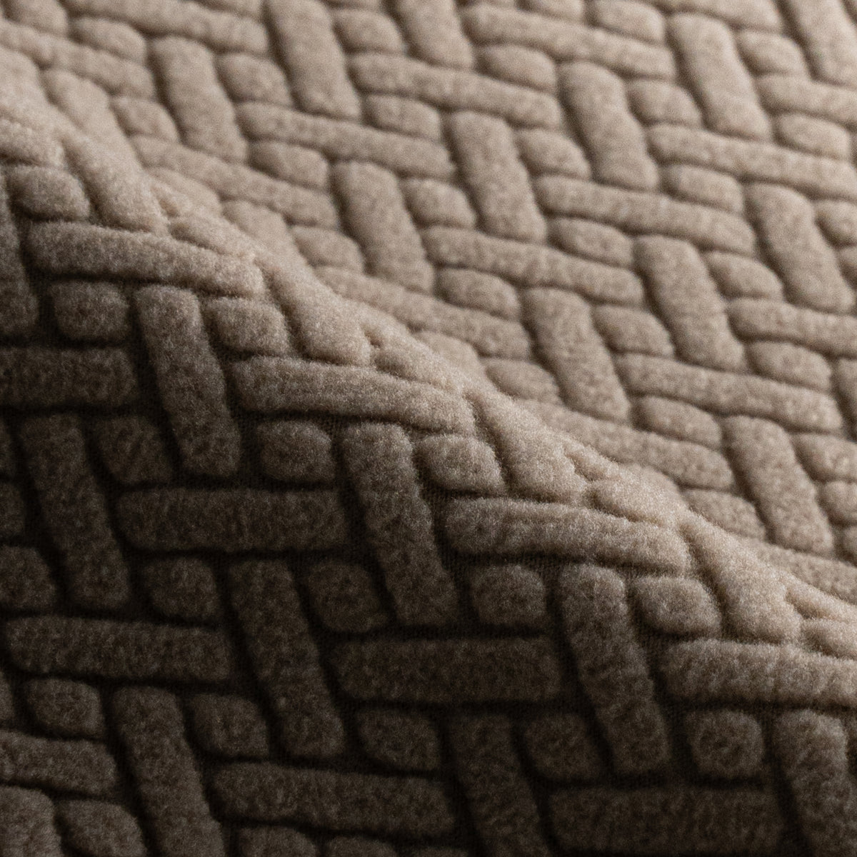 Rippled Classic pattern fabric swatch in Camel Brown