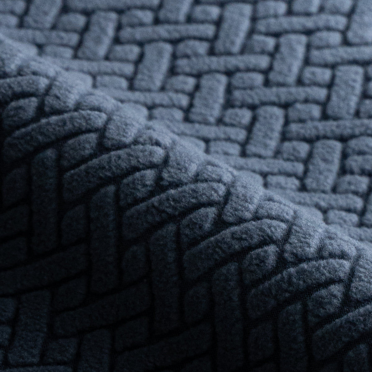 Folded Classic pattern fabric swatch in Metal Grey