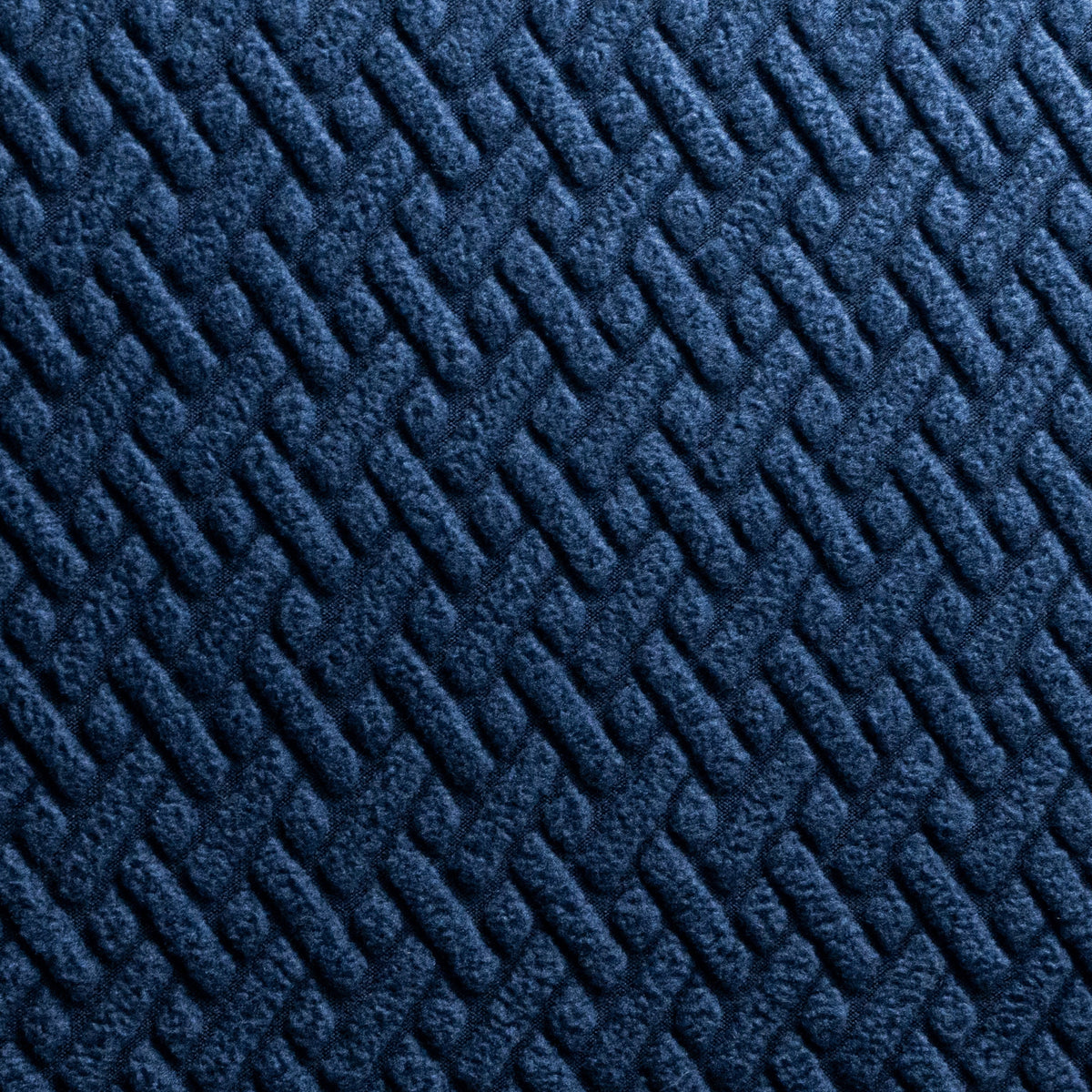 Close-up of Magic Sofa Swatch in Classic pattern, Navy Blue, laid flat