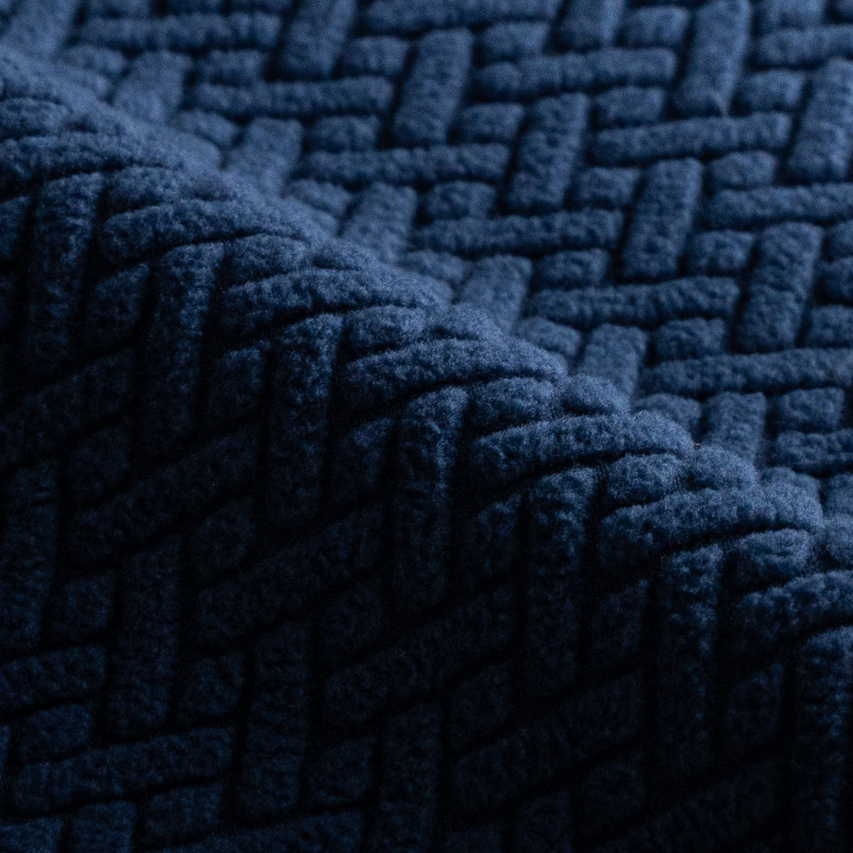 Folded Classic pattern fabric swatch in Navy Blue