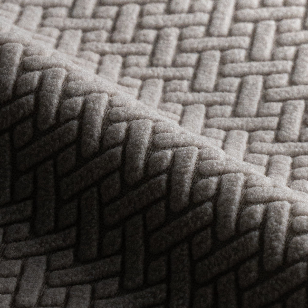 Folded Classic pattern fabric swatch in Taupe White