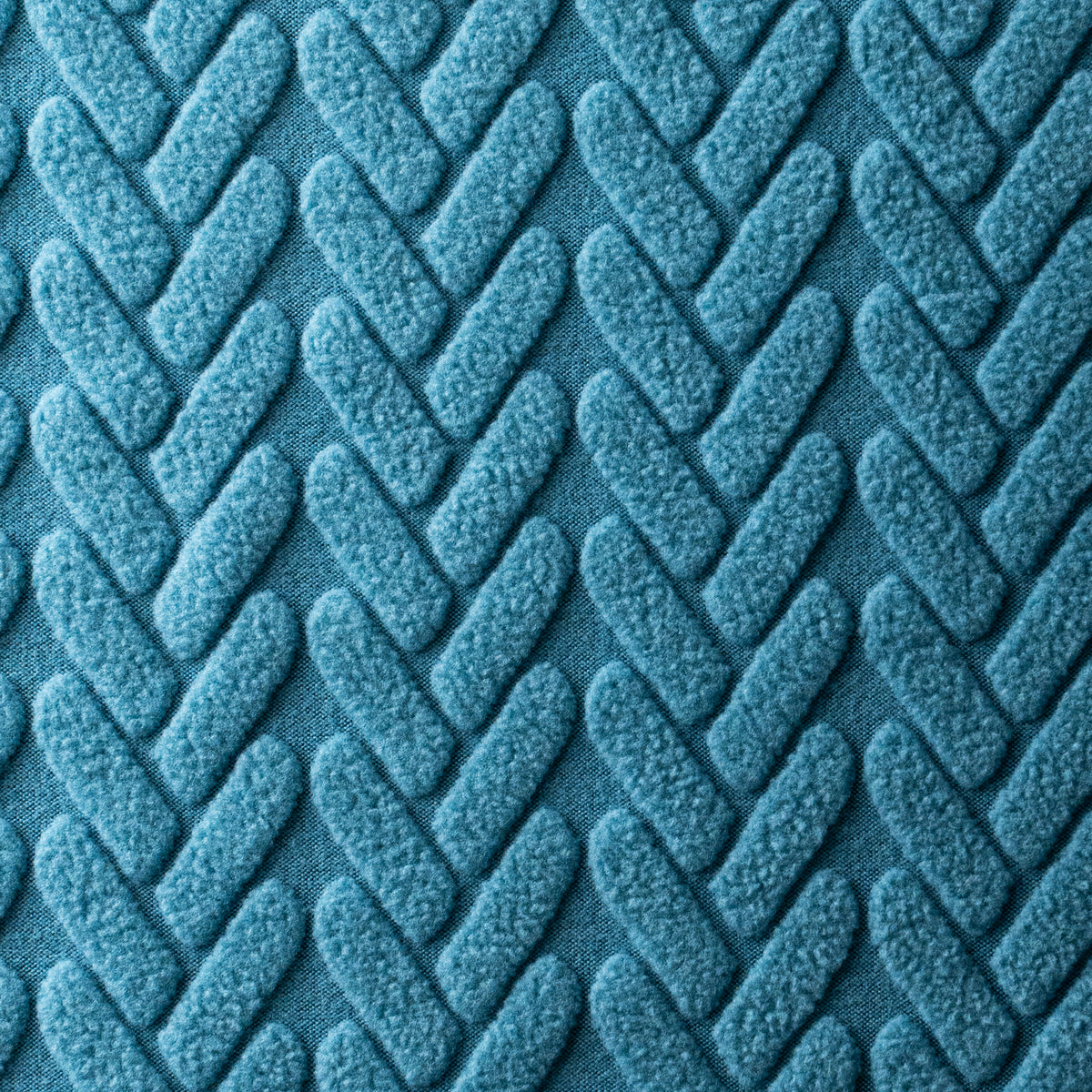 Close-up of Wheat pattern fabric swatch in Aqua Blue