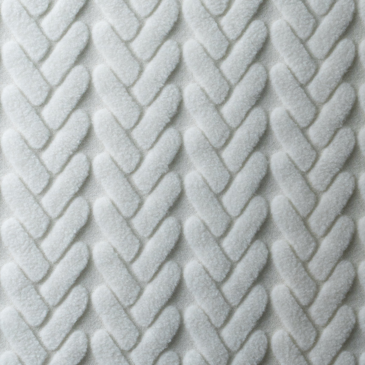 Close-up of flat Wheat pattern fabric swatch in Jade White