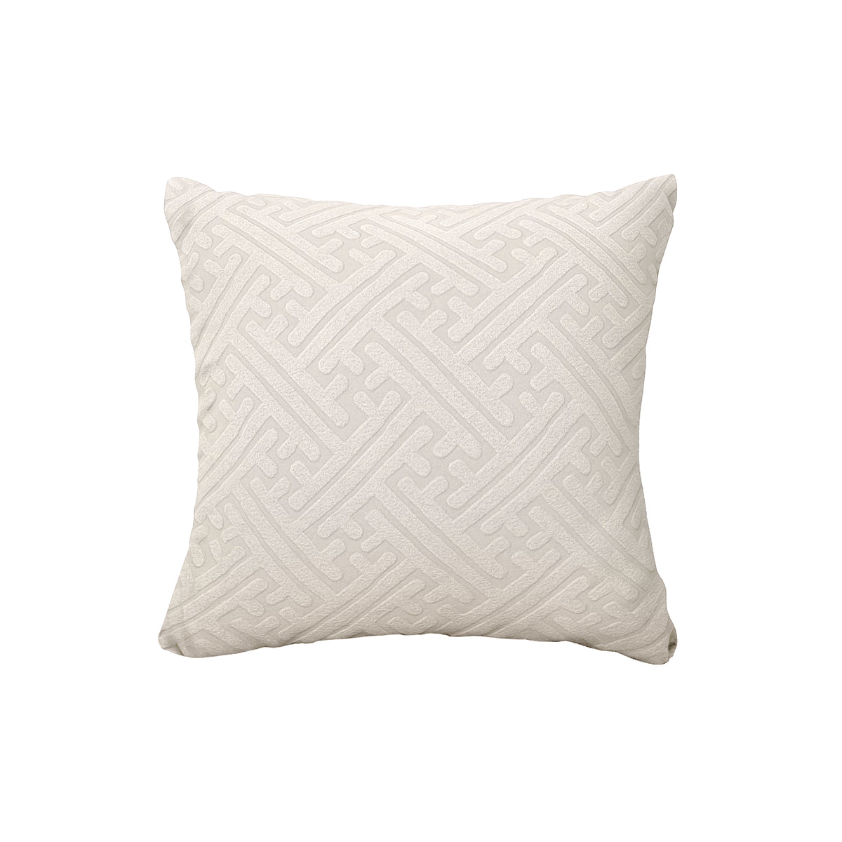 Maze pillow cover in Ivory Beige on a white background