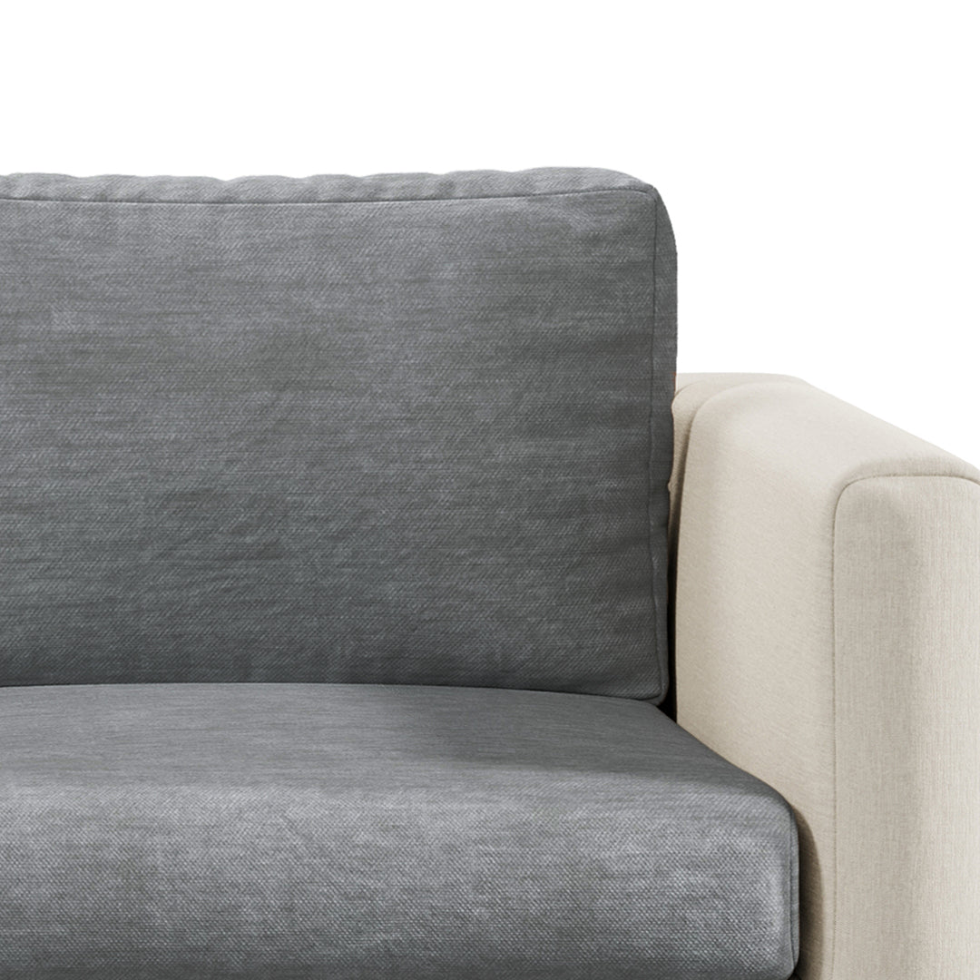 Slate grey Miracle Sofa Cover Plush on a seat and back cushion, white background