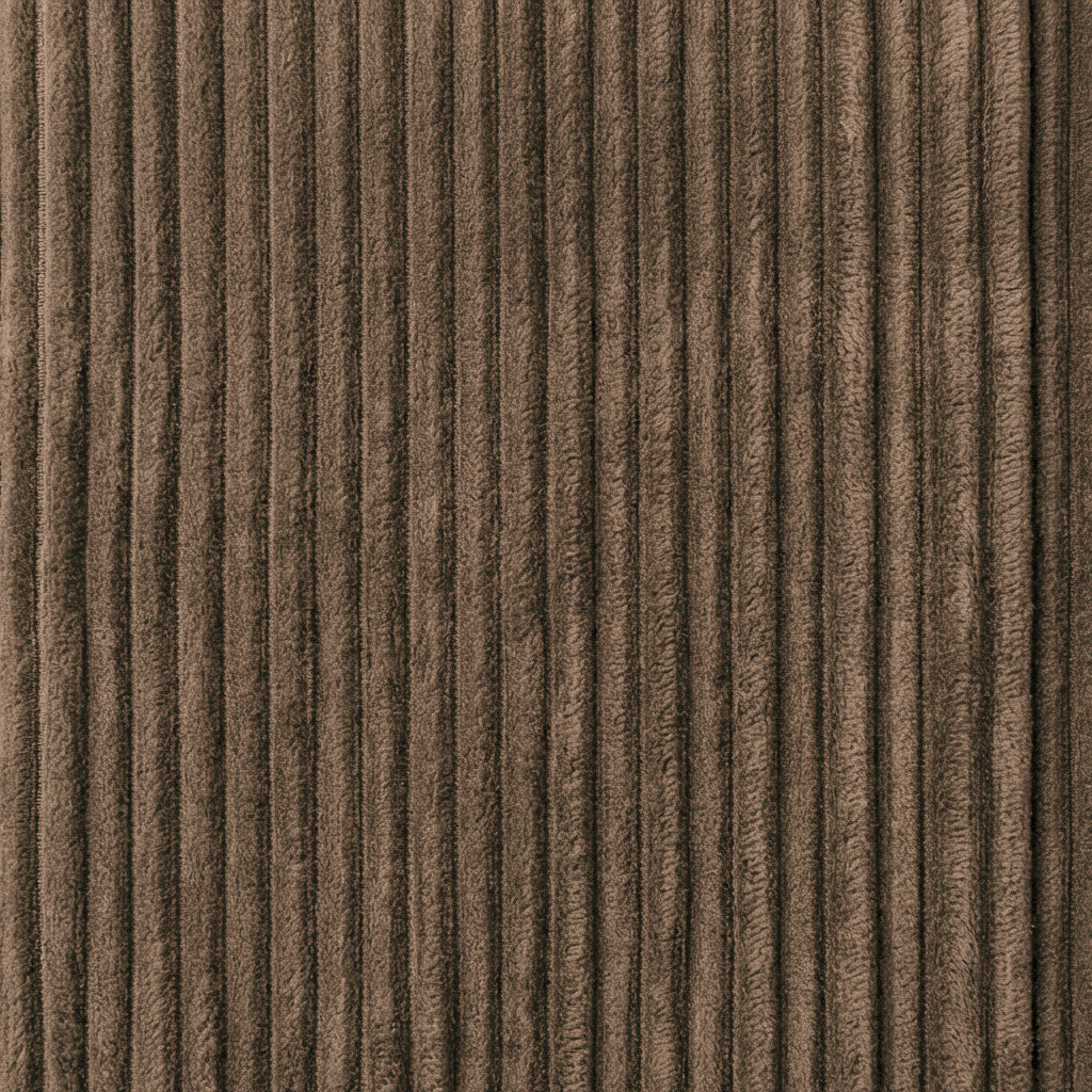 Close-up of Miracle Sofa Swatch in Corduroy, Latte, with wide plush ribs
