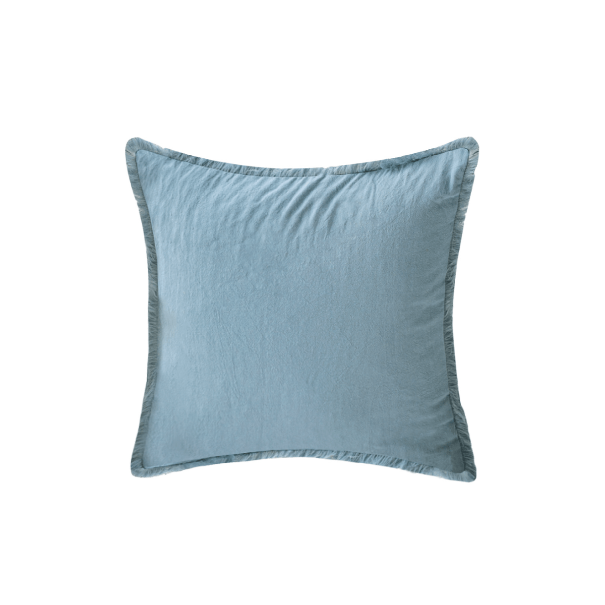 Square Fringe pillow cover in Cobalt on a white background