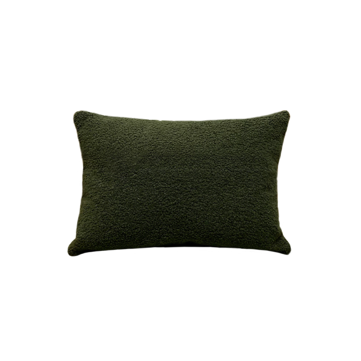 Teddy pillow cover in Emerald, 12x20 lumbar size, on a white background