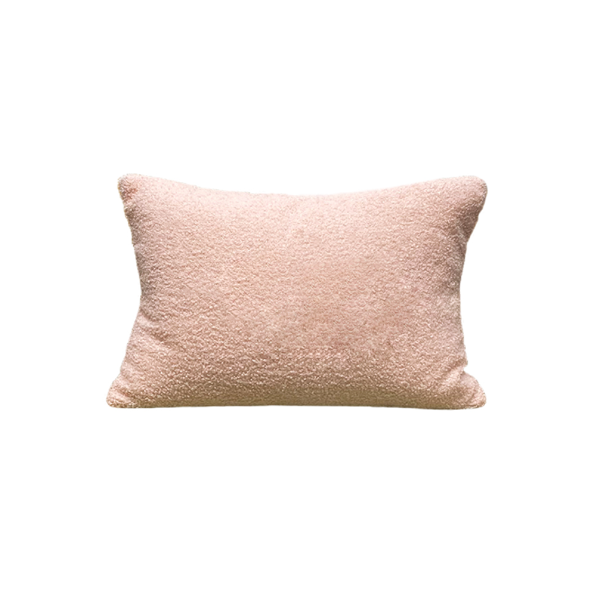 Teddy pillow cover in Peony, 12x20 lumbar size, on a white background