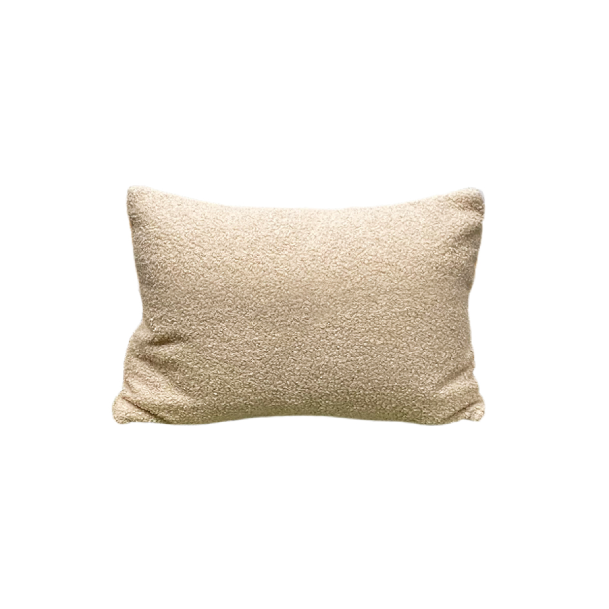 Teddy pillow cover in Tan, 12x20 lumbar size, on a white background