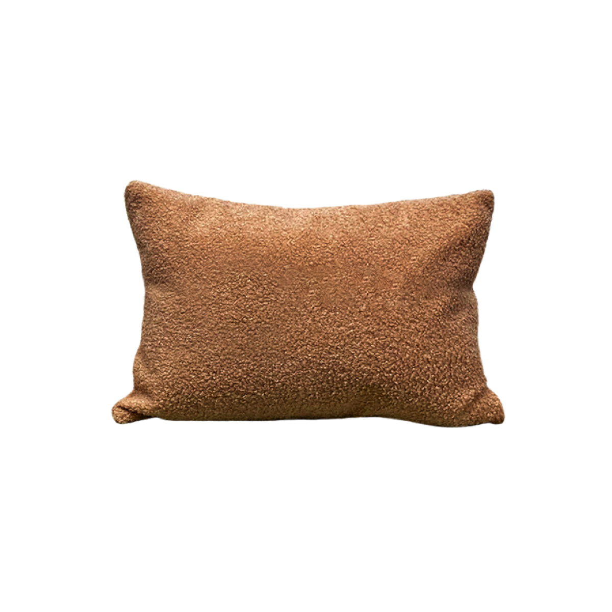 Teddy pillow cover in Walnut, 12x20 lumbar size, on a white background