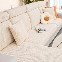 Sofa Covers - Maze (New Size) - Nolan InteriorMagic Sofa CoversSize 1Jade White