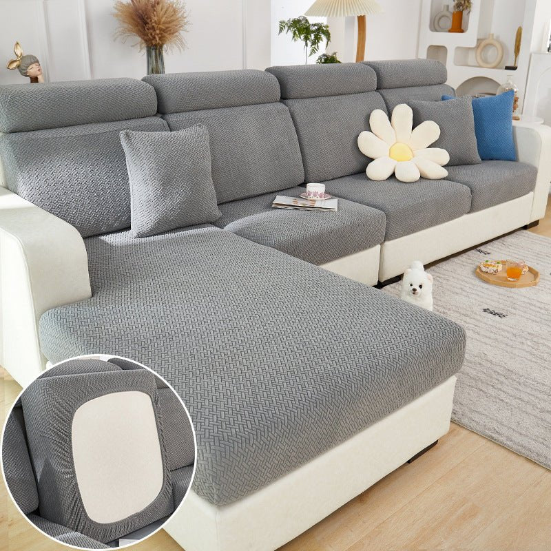 Waterproof Couch Cover Sofa Slipcover, Couch Cover for 3 Cushion Couch,  Non-Slip Cover for Leather Sofa , Microfiber Furniture Protector with  Elastic Strap for Kids, Pet, Dogs and Cats, Grey 